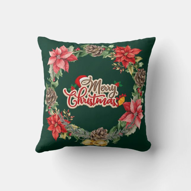 Almofada Feliz Natal Floral (Verso)