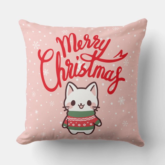 Almofada Feliz Natal Gato Cushion (Frente)