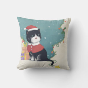 Almofada Feliz Natal: Gato Ilustra Arte