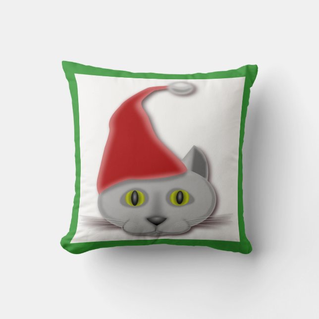 ALMOFADA "FELIZ NATAL" GATO PAI NATAL (Frente)