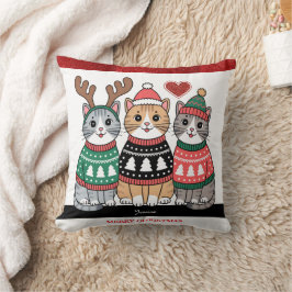 Almofada Feliz Natal Gatos Fatos Personalizados