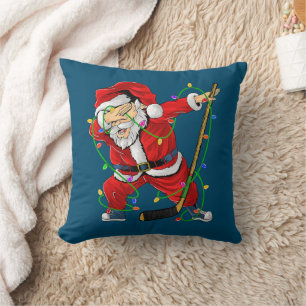 Almofada Feliz Natal Hockey Dabbing Papai Noel
