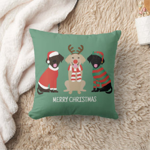 Almofada Feliz Natal Labrador - Cães de Retriever