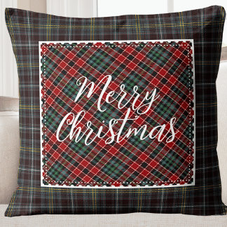 Almofada Feliz Natal Moderno Farmhouse Russo