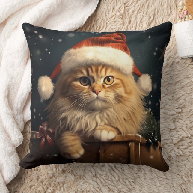 Almofada Feliz Natal Para Os Amantes De Gato (Cobertor)