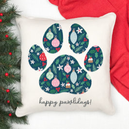 Almofada Feliz Natal Pawlidays Travesseiro Amante de Cachor