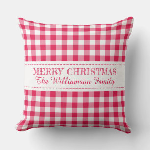 Almofada Feliz Natal Red Gingham Monographic Name