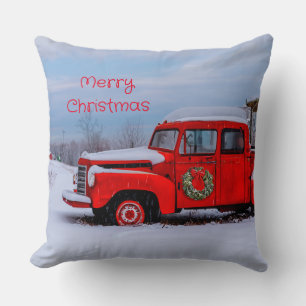 Almofada Feliz Natal Red Truck País Festivo