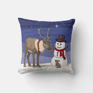 Almofada Feliz Natal Snowman & Swete Reindeer
