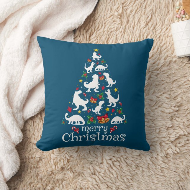 Almofada Feliz Natal T Rex Crianças Engraçado Natal (Cobertor)