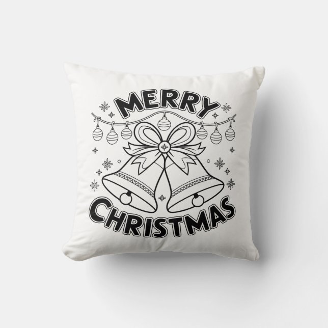 Almofada Feliz Natal Tekst Design - Natal Clássico (Frente)