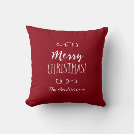 Almofada Feliz Natal vermelho personalizado