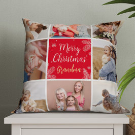 Almofada Feliz Natal Vovó 8 Colagem da Família Fotográfica