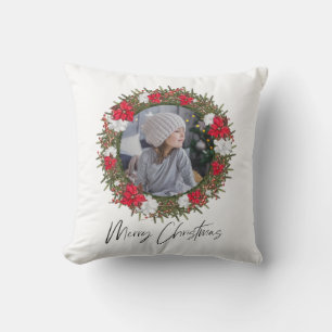 Almofada Feliz Natal Wreath Red Paid com Foto