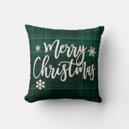 Almofada Feliz Natal Xadrez Verde