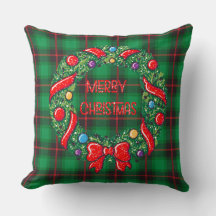 Feliz Natal Xadrez Verde Festiva Wreath