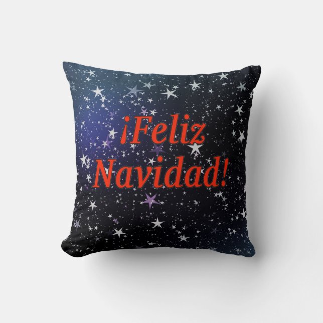Almofada Feliz Navidad! Feliz Natal em espanhol (Frente)