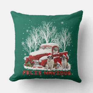 Almofada Feliz Navidog Santo Bernard Christmas Dog Lovers