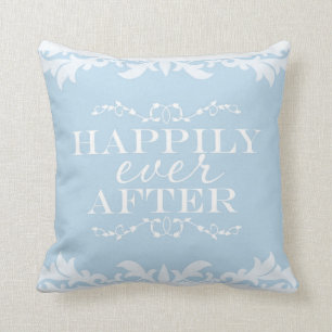 Almofada FELIZ NUNCA DEPOIS DO Travesseiro decorativo Blue