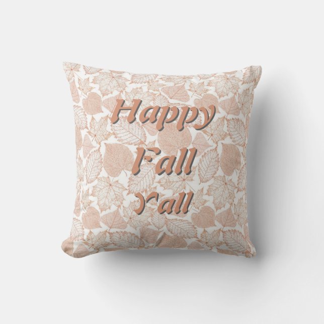Almofada Feliz Outono para Todos - Acento de Folhas de Outo (Frente)