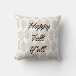 Almofada Feliz Outono para Todos - Folhas de Outono Bege