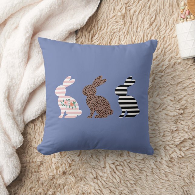 Almofada Feliz Páscoa Coelhinho Leopardo Fofinho da Páscoa  (Cobertor)