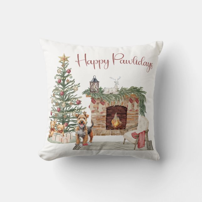 Almofada Feliz Pawlidays Design de Cachorro - Airedale (Frente)
