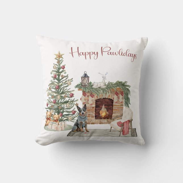 Almofada Feliz Pawlidays Design de Cachorro - Australian Ca (Frente)