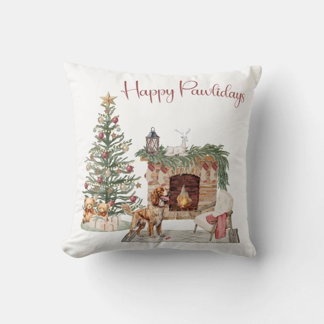Almofada Feliz Pawlidays Design de Cachorro - Brittany Span (Frente)