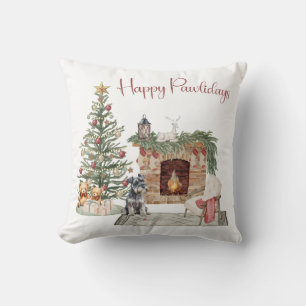 Almofada Feliz Pawlidays Design de Cachorro - Schnauzer Min