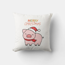 Almofada Feliz Porco Rosa, Feliz Natal
