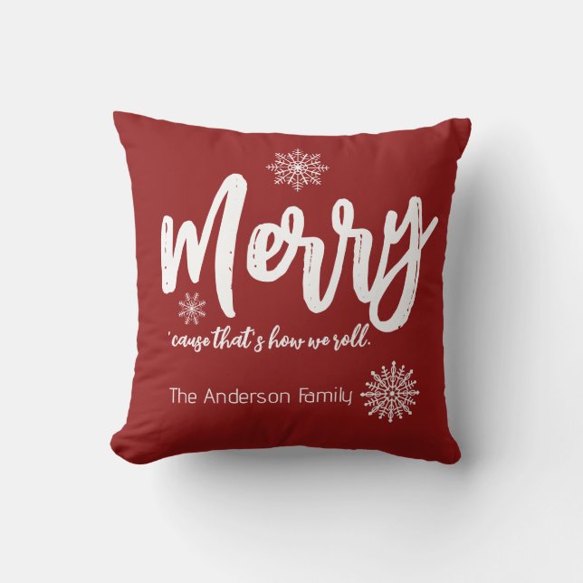 Almofada Feliz, porque é assim que fazemos o Natal (Frente)