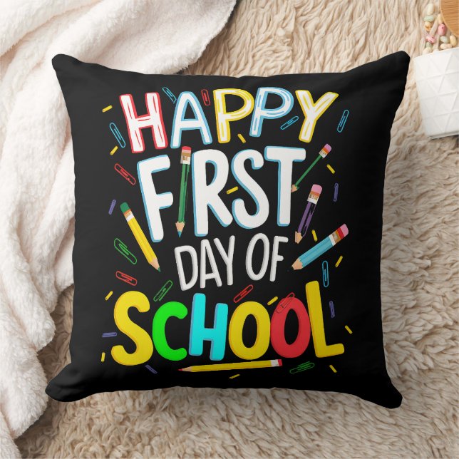 Almofada Feliz Primeiro Dia de Volta às Aulas (Cobertor)