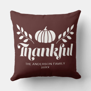 Almofada Feliz Pumpkin Nome Personalizado Ação de Graças Br