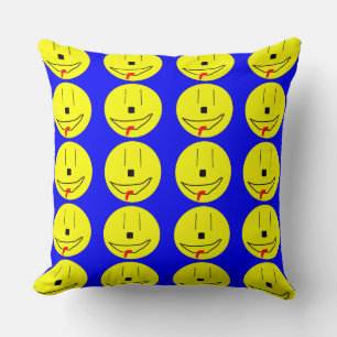 Almofada Feliz Sorriso Rostos Emoji, Crianças Arte, Traves