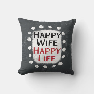 Almofada Feliz Travesseiro decorativo da vida feliz da espo