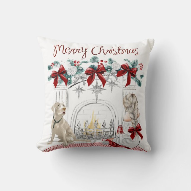 Almofada Feliz Travesseiro decorativo de Natal (Frente)