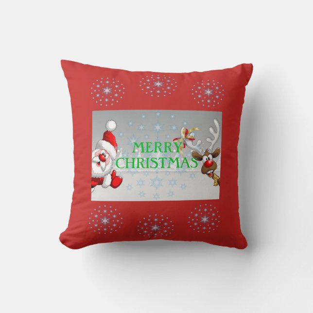 Almofada Feliz Travesseiro decorativo de Natal (Frente)