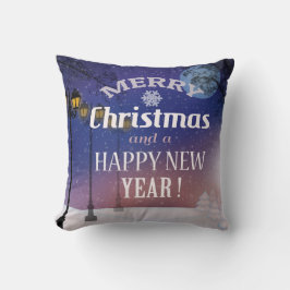 Almofada Feliz Travesseiro decorativo de Paisagem de Neve d