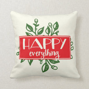 Almofada Feliz Tudo   Travesseiro decorativo de férias