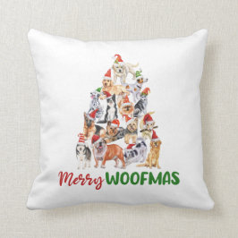 Almofada Feliz Woofmas Natal Povoados Presente