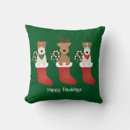 Almofada Felizes Pawlidays Welsh Wire Fox Terrier Dogs