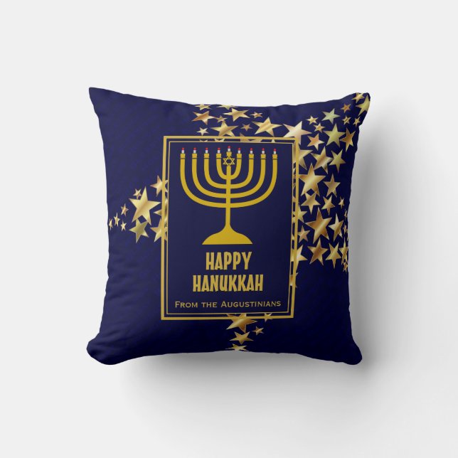 Almofada FELIZMENTE, HANUKKAH: Estrelas Festivas Personaliz (Frente)