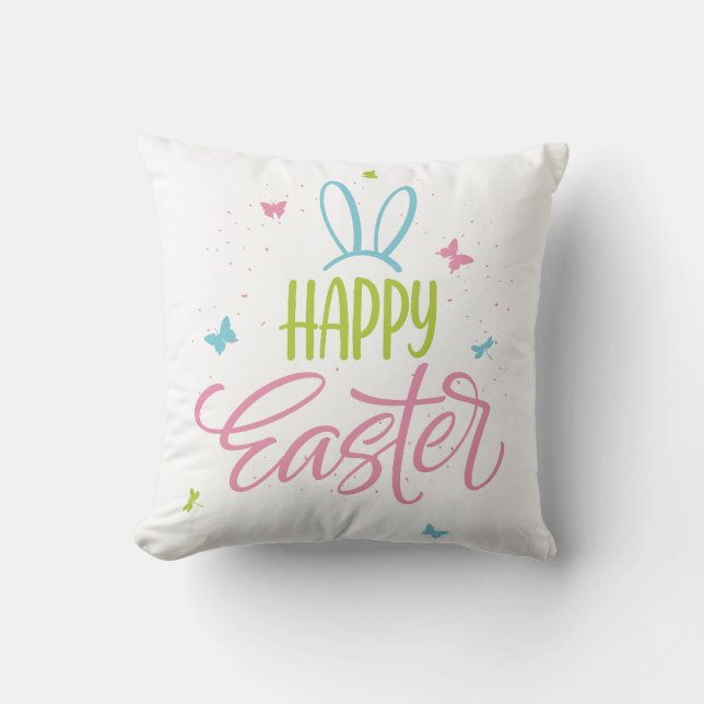 Almofada Felz pascoa com borboletas (Frente)