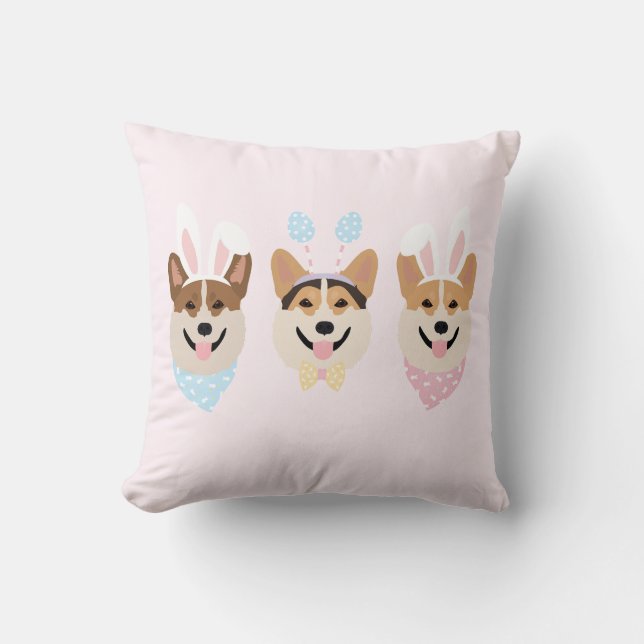 Almofada Felz pascoa Pembroke Welsh Corgi (Frente)