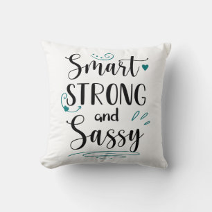 Almofada Feminismo Elegante Inteligente, Forte e Sassado, E