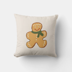 Almofada Feriado de Ilustração de Cookie de Gingercake Man