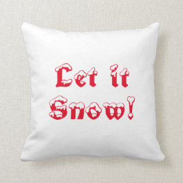 Almofada Feriado de inverno bonito vermelho e branco "Deixe