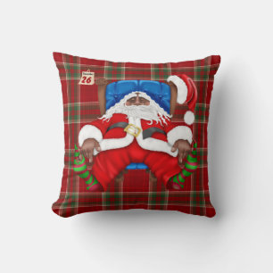 Almofada Feriado de Natal afro-americano Santa Clause