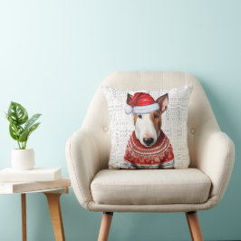 Almofada Feriado de Natal do Bull Terrier Dog